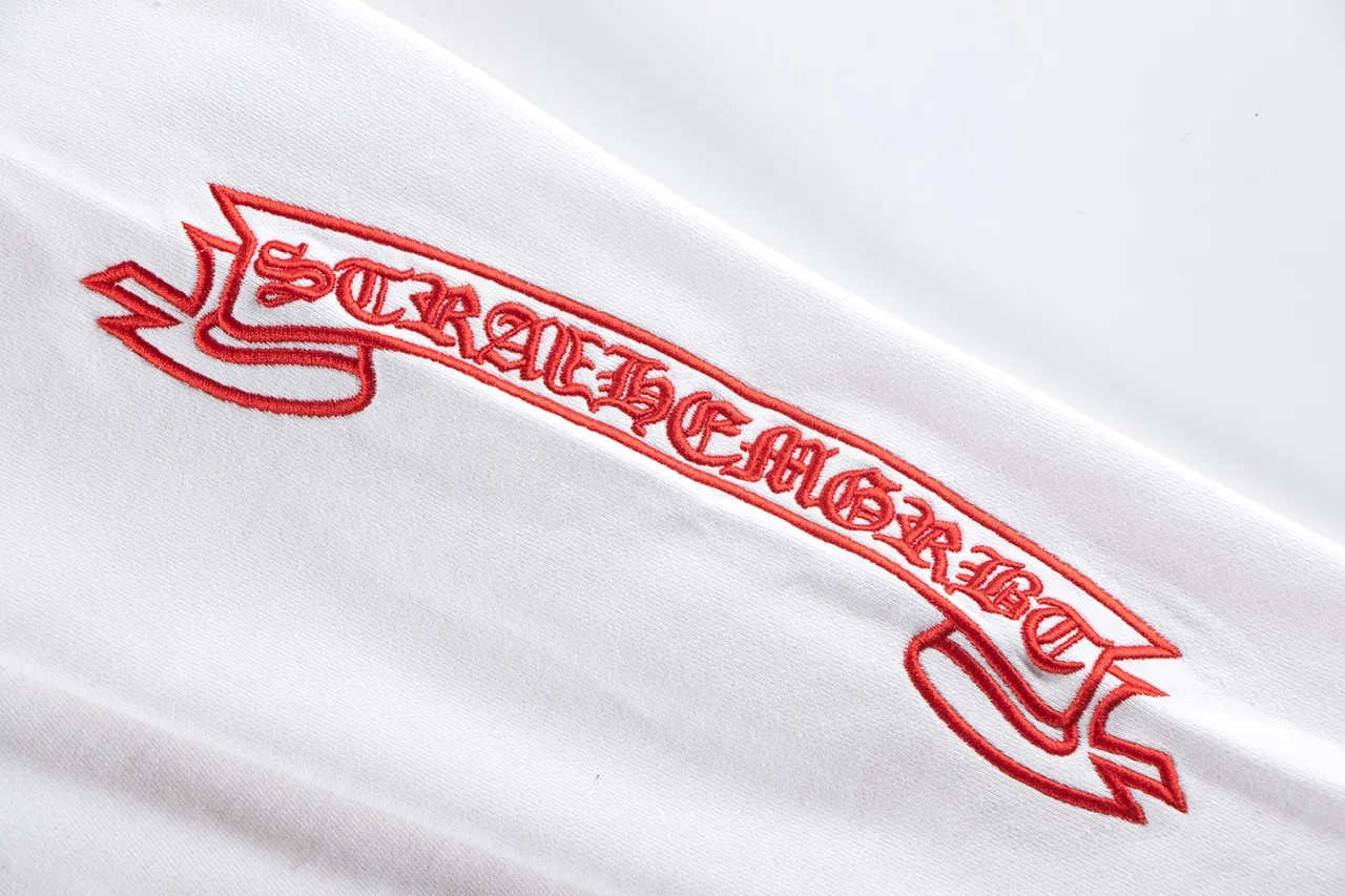 P270 Chrome Hearts Chrome Hearts Slogan Logo Hooded Sweatshirt Size: S M L XL Color: Black, White